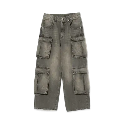 BEAMS FUTURE ARCHIVE Denim Cardo Pants "Fade Black"
