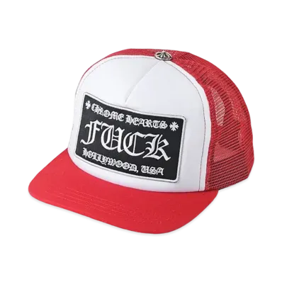 Chrome Hearts Tracker Cap Fuck "Red/White"