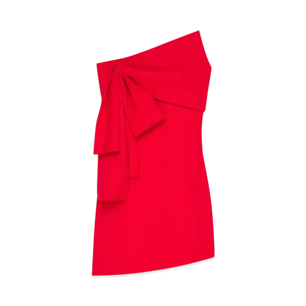 GIVENCHY Bustier Dress In Stretch With Oversized Bow "Vermillon/Red"
