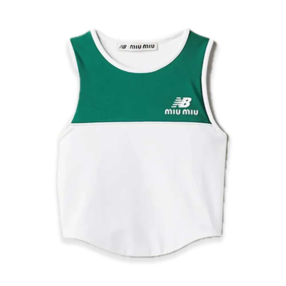 MIU MIU x New Balance Stretch Technical Jersey Top "White/Green/Sky"