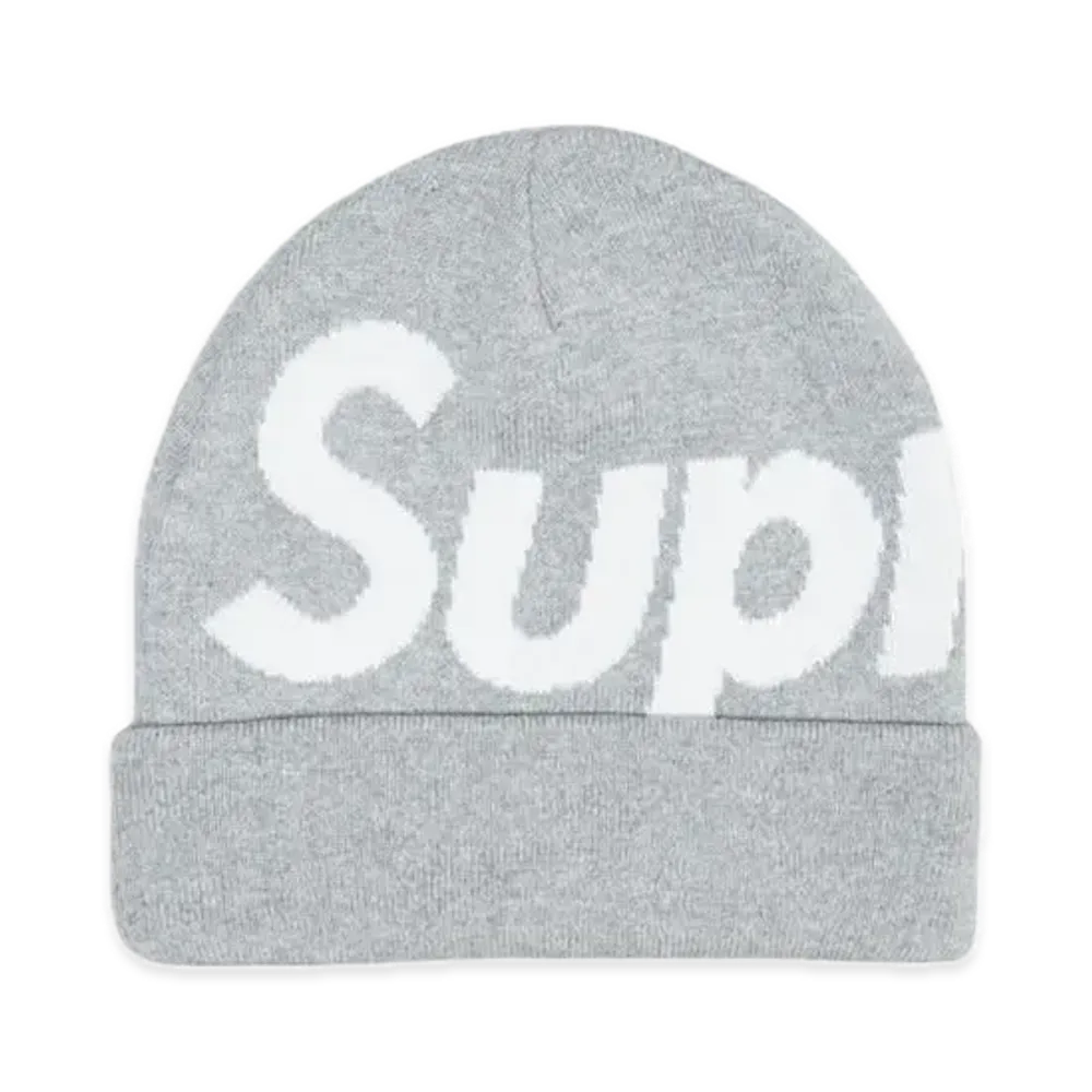 Supreme Big Logo Beanie "Heather Grey" (24FW)