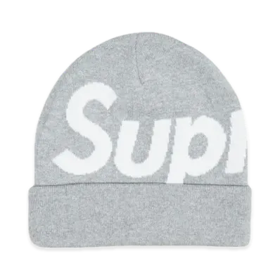 Supreme Big Logo Beanie "Heather Grey" (24FW)