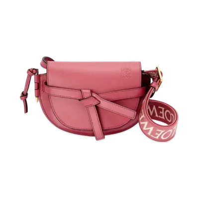 LOEWE Mini Gate Dual Bag In Soft Calfskin And Jacquard "Plumrose"