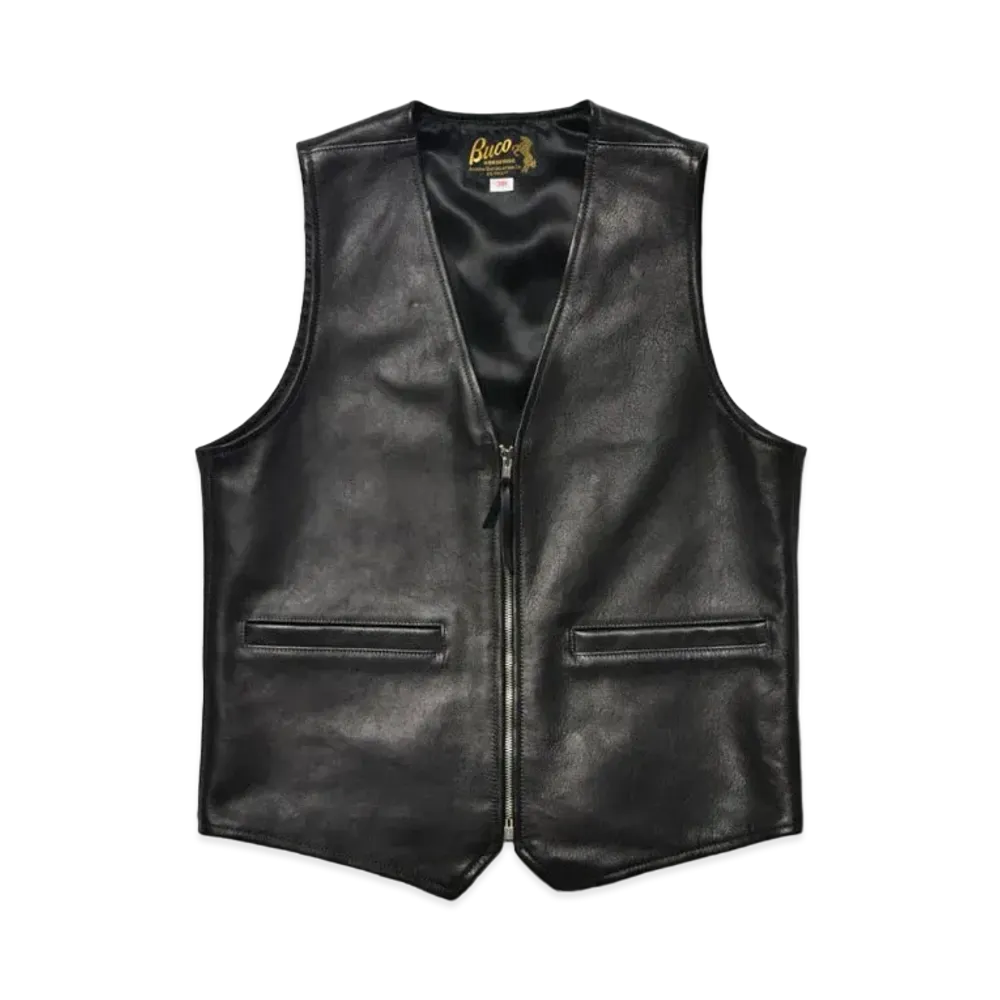 THE REAL McCOY'S Buco Leather Vest "Black"