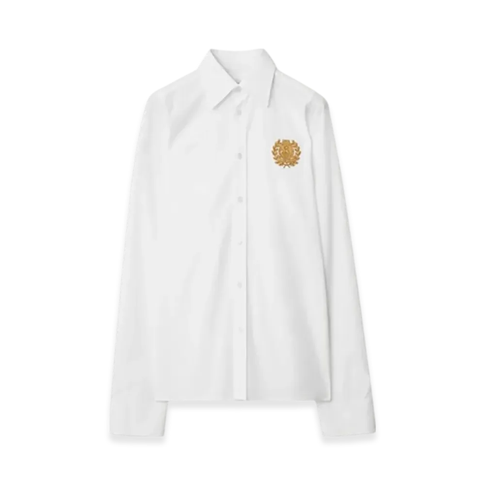 Burberry B Crest Cotton Shirt "Optic White"