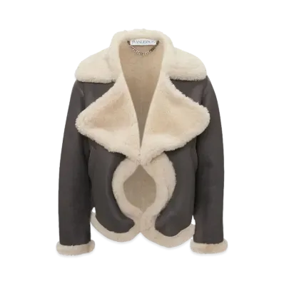 JW ANDERSON Wavy Aviator Jacket "Grey/Off White"