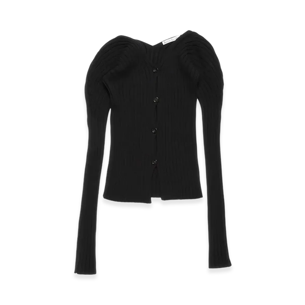 Acne Studios Button Up Rib Cardigan "Black"