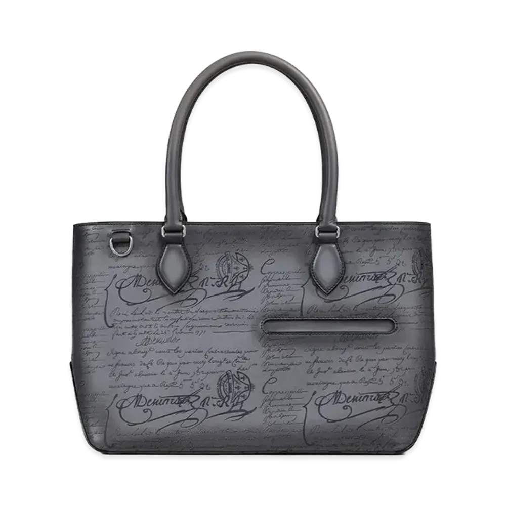 Berluti Toujours Mini Tote Bag Venezia Calf Leather "Light Aluminio"