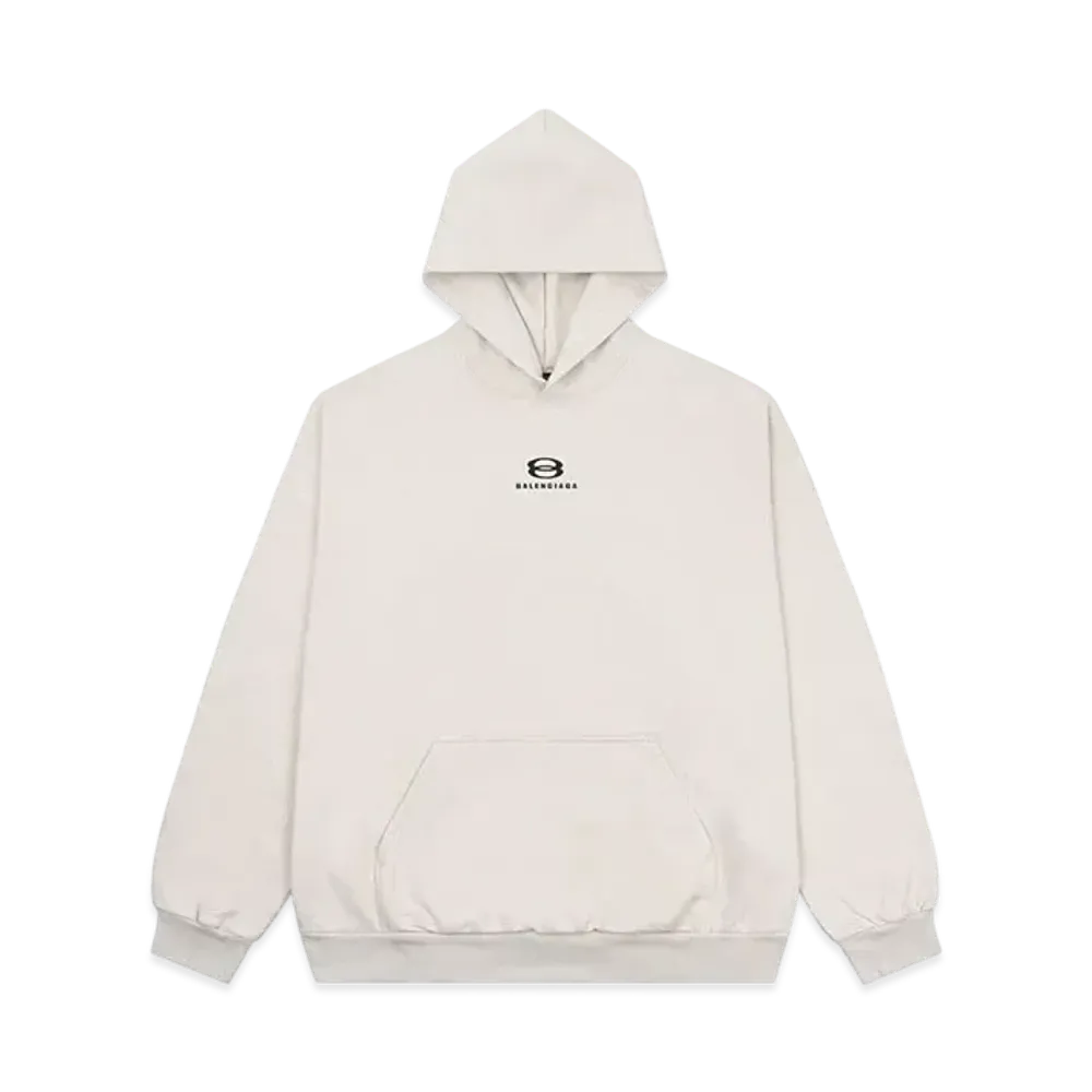 BALENCIAGA MENS Unity Wide Fit Hoodie "Light Beige/Black"