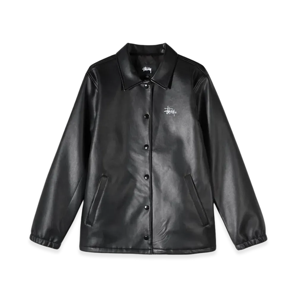 Stussy PU Leather Coach Jacket "Black"