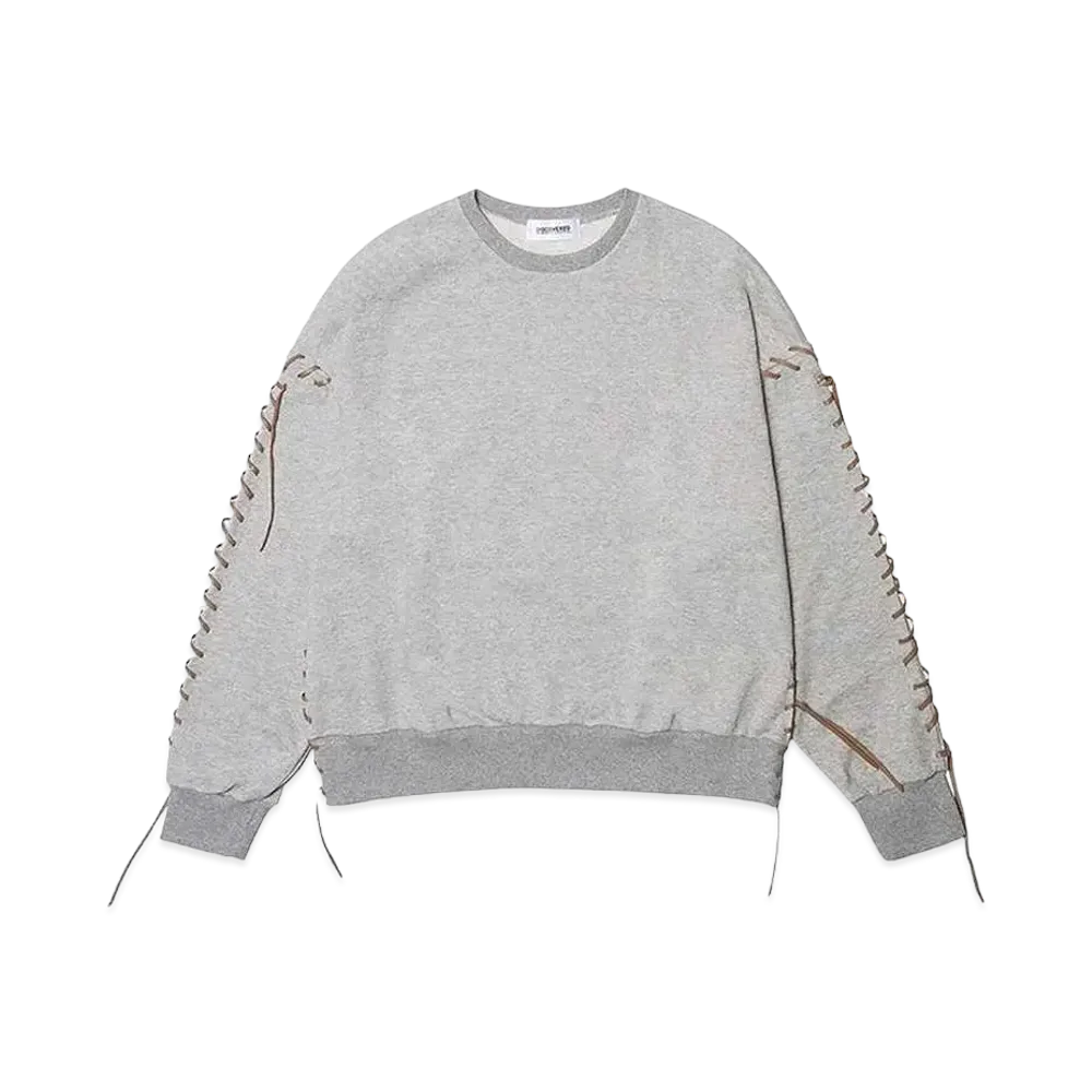DISCOVERED LEATHER LOOPING SWEAT "GRAY"