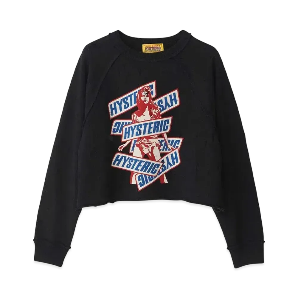 HYSTERIC GLAMOUR It's So Hysteric Short Length Sweatshirt "Black"