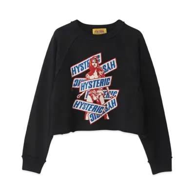 HYSTERIC GLAMOUR It's So Hysteric Short Length Sweatshirt "Black"
