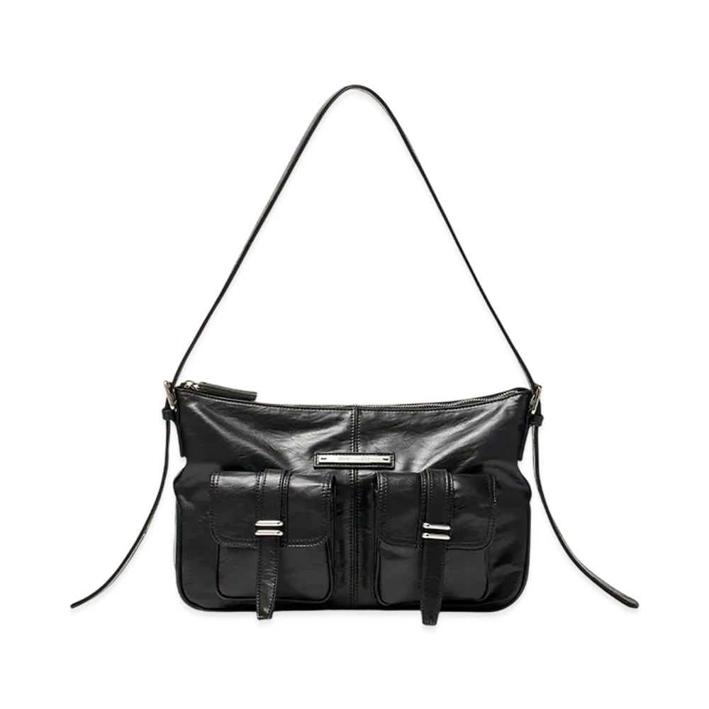 Matin Kim Double Pocket Shoulder Bag "Black"