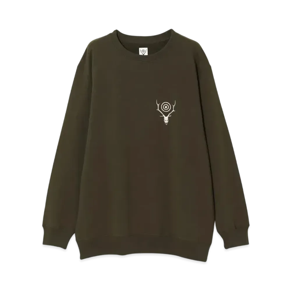 SOUTH2 WEST8 Crew Neck Sweat Shirt Cotton French Terry "Olive"