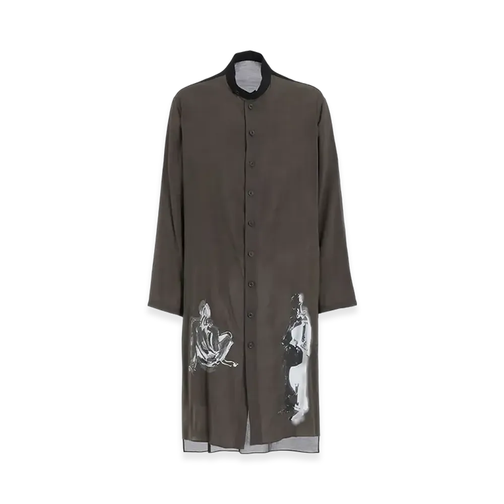 Yohji Yamamoto POUR HOMME Message Pt Long Blouse "Black"