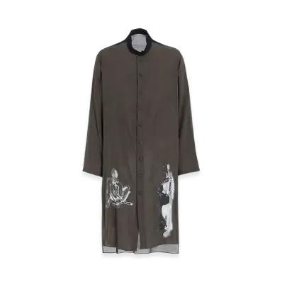 Yohji Yamamoto POUR HOMME Message Pt Long Blouse "Black"
