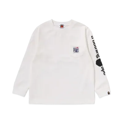 A BATHING APE Busy Works Pocket Ls Tee "White"