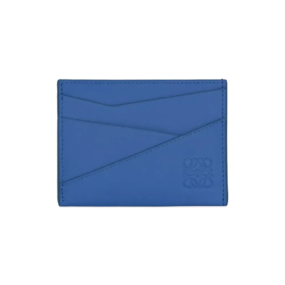 LOEWE Puzzle Plain Card Holder Classic Calf "Seaside Blue"