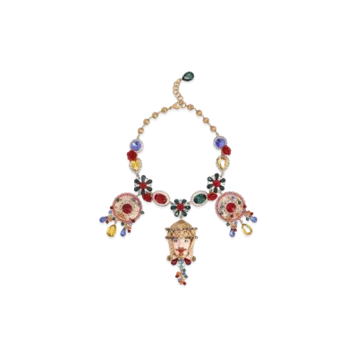 Dolce&Gabbana Necklace With Rhinestones And Decorative Accents "Multicolor"