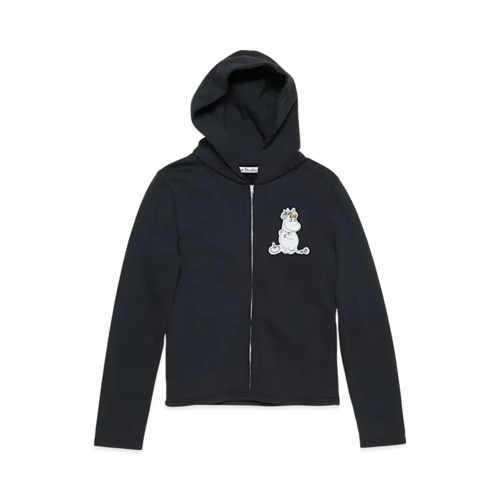 Acne Studios x Moomin Hooded Zipper Sweatshirt "Black"