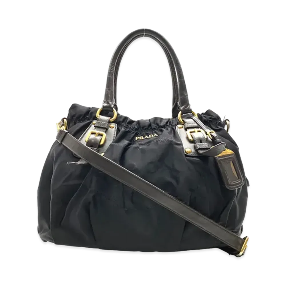 PRADA Nylon 2Way Hand Bag "Black"