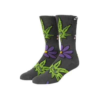 HUF Green Buddy Blossom Socks "Charcoal"