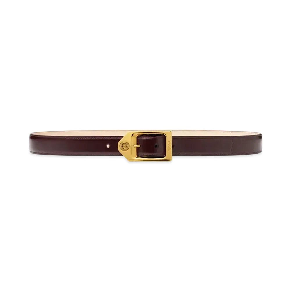 Versace Medusa Biggie Leather Belt 1.2" "Brown/Gold"