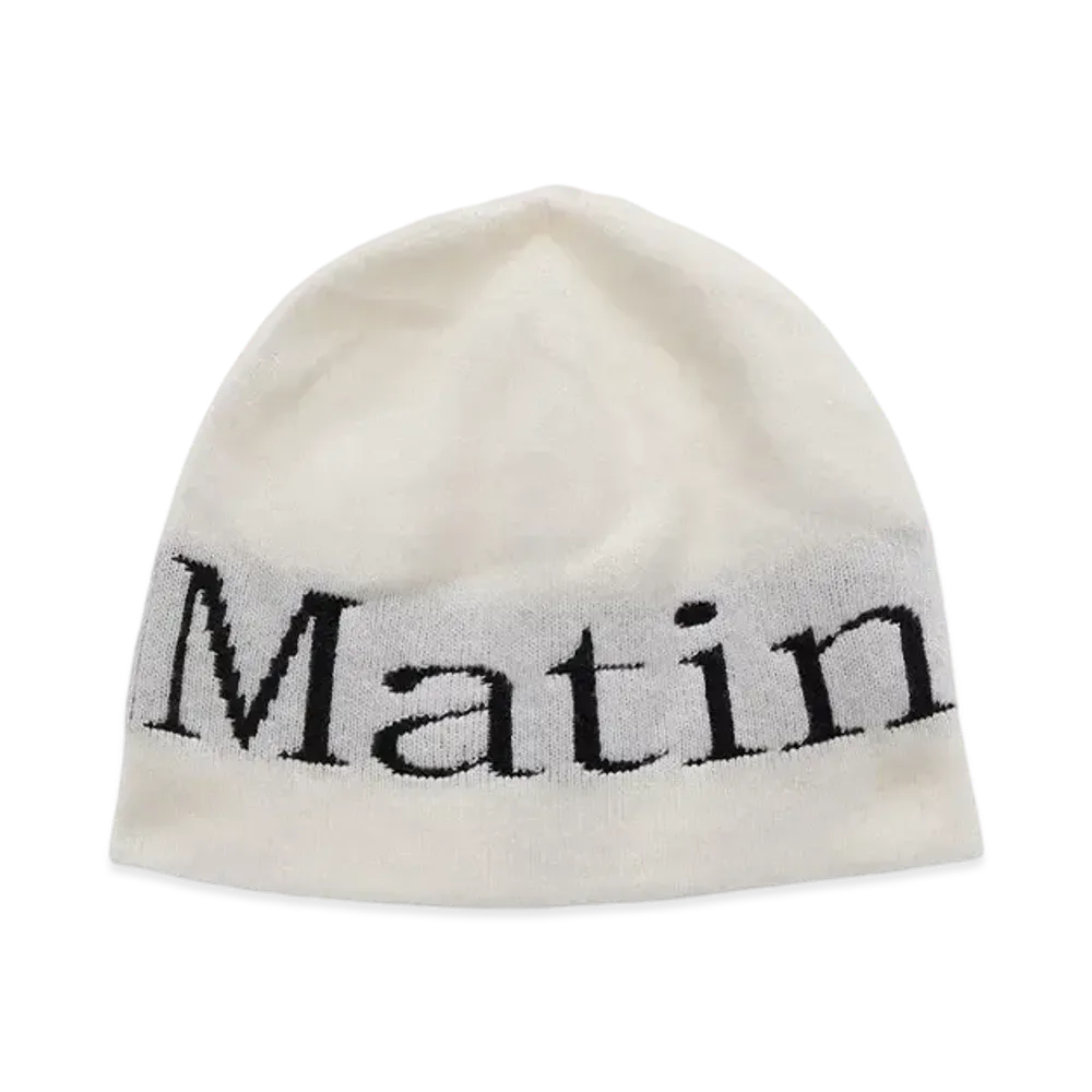Matin Kim Logo Jacquard Short Beanie "White"