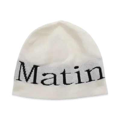 Matin Kim Logo Jacquard Short Beanie "White"