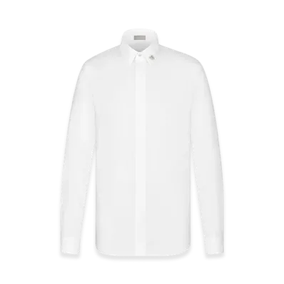 Dior Shirt with Bee Jewel Poplin "White"