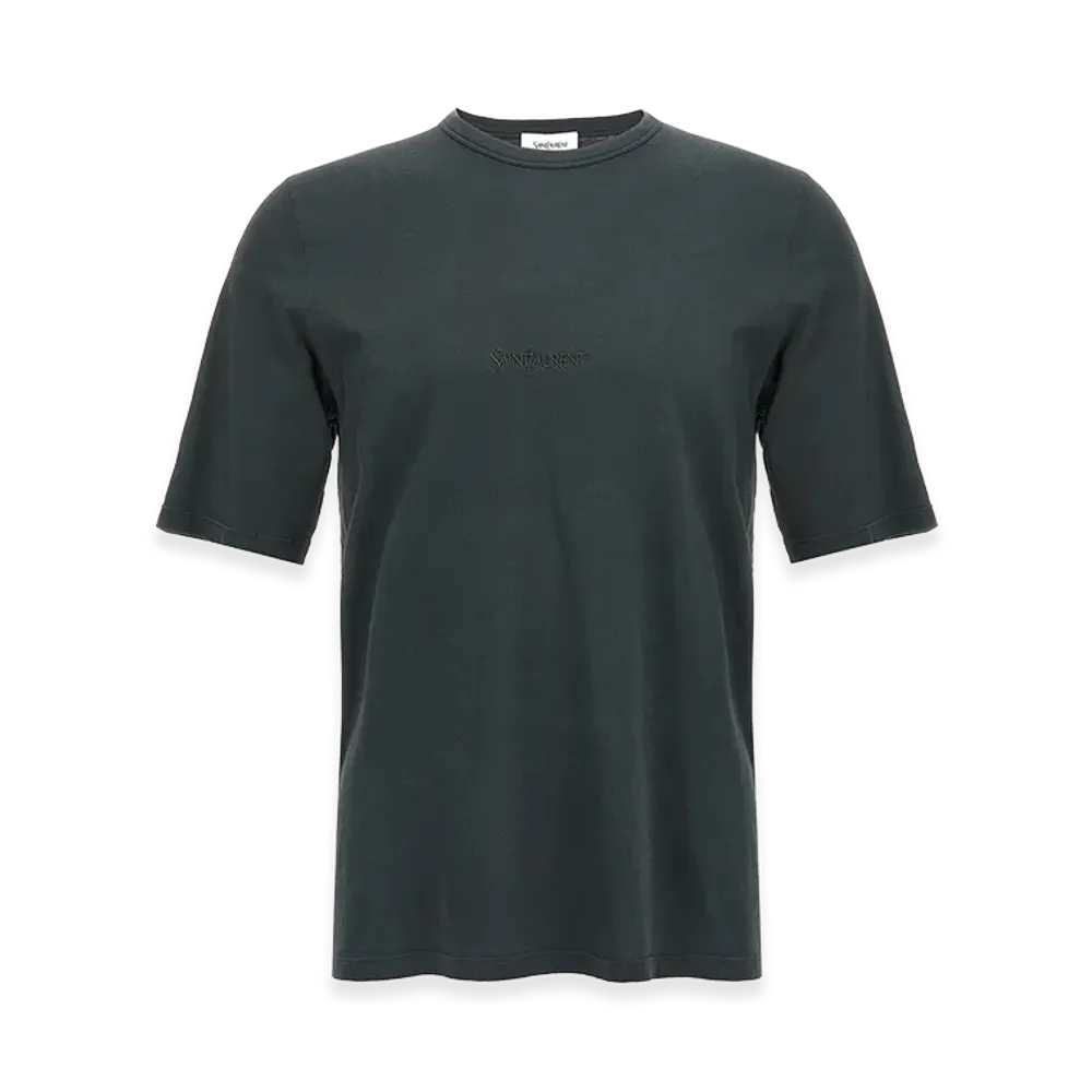 Saint Laurent Logo Embroidery T-Shirt "Black"
