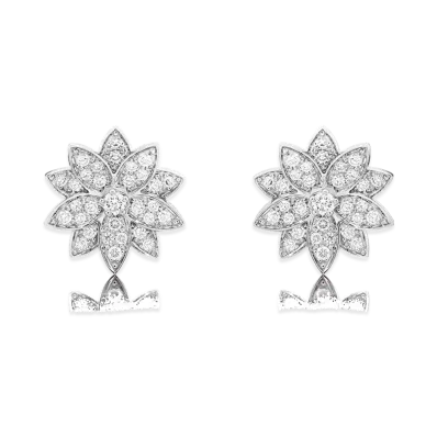 Van Cleef & Arpels Lotus earrings small model "18K White gold/Diamond"