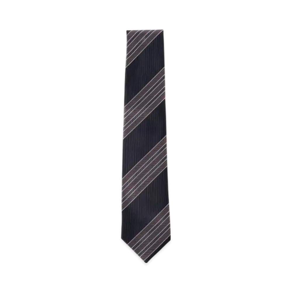 BEAMS Silk Striped Tie "Navy"