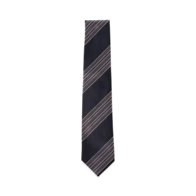 BEAMS Silk Striped Tie "Navy"
