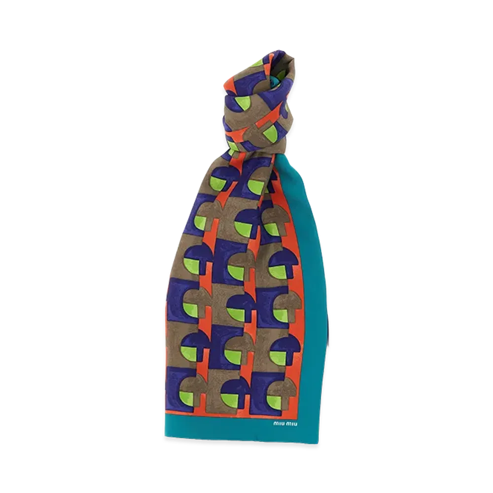 MIU MIU Women's Medium Silk Scarf "Multicolor"
