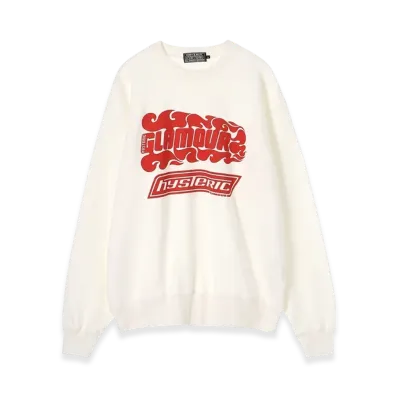 HYSTERIC GLAMOUR Fire Logo Sweatshirt "White"