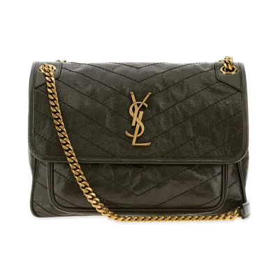 Saint Laurent Women's Niki Medium Soft Bag In Vintage Leather "Green"