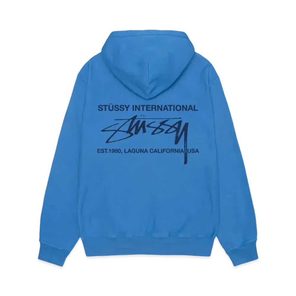 Stussy Smooth International Hoodie Pigment Dyed "Blue"