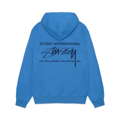 Stussy Smooth International Hoodie Pigment Dyed "Blue"