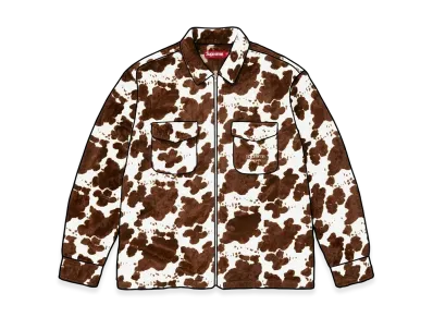 Supreme Faux Fur Zip Up Shirt "Cow"
