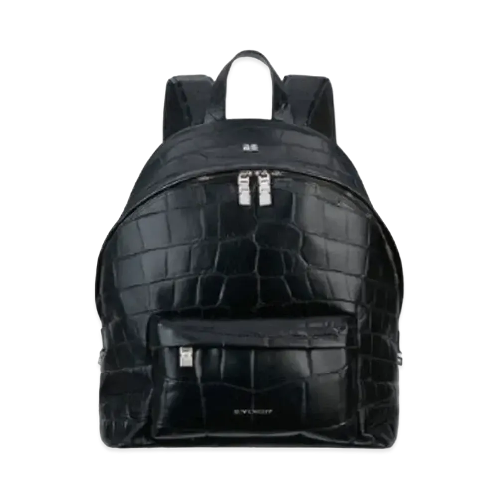 GIVENCHY Double U Backpack in Crocodile Effect Leather "Black"