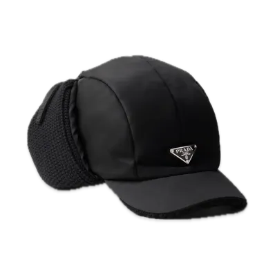 PRADA Re-Nylon x Wool Trapper Hat "Black"