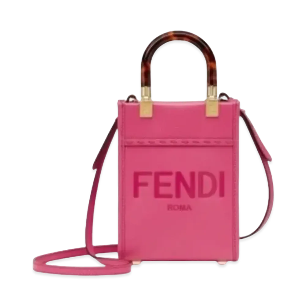FENDI Sunshine Shopper Leather Mini Bag "Fuchsha"