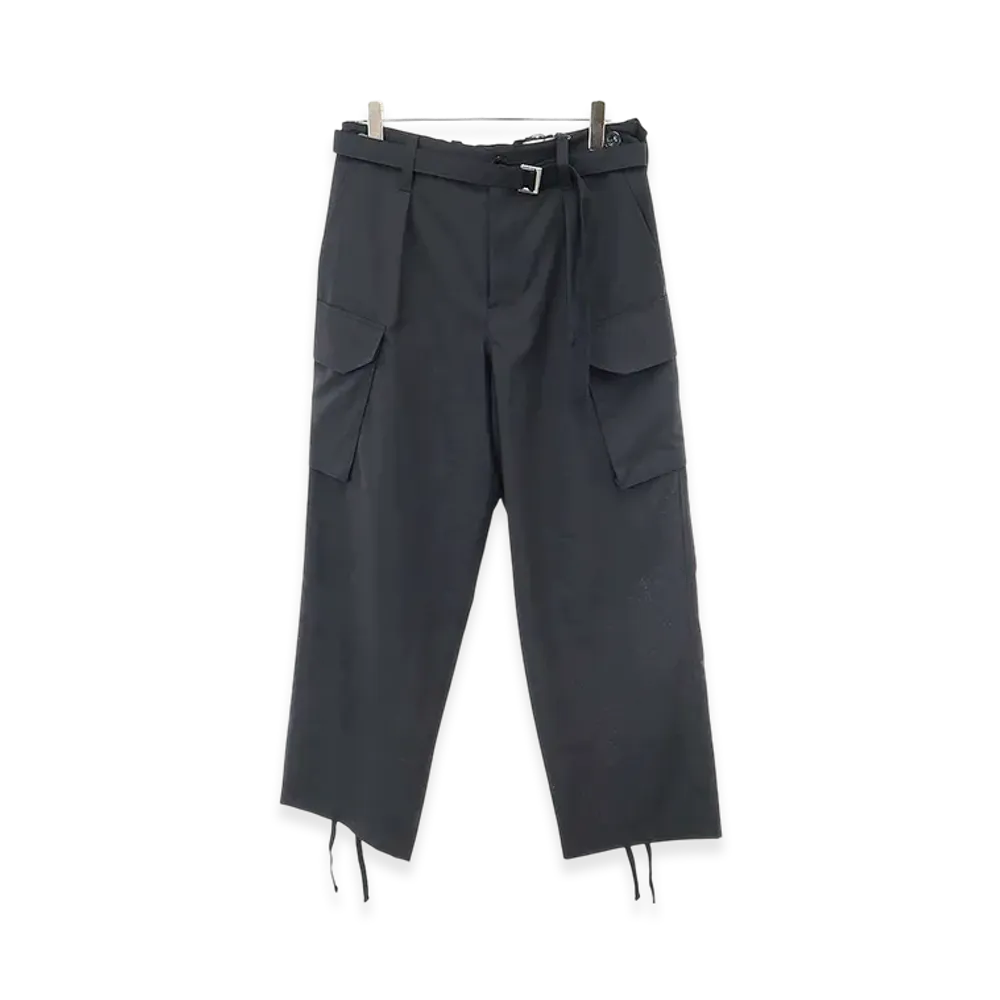 sacai Wool Polyester Belted Cargo Pants "Black"