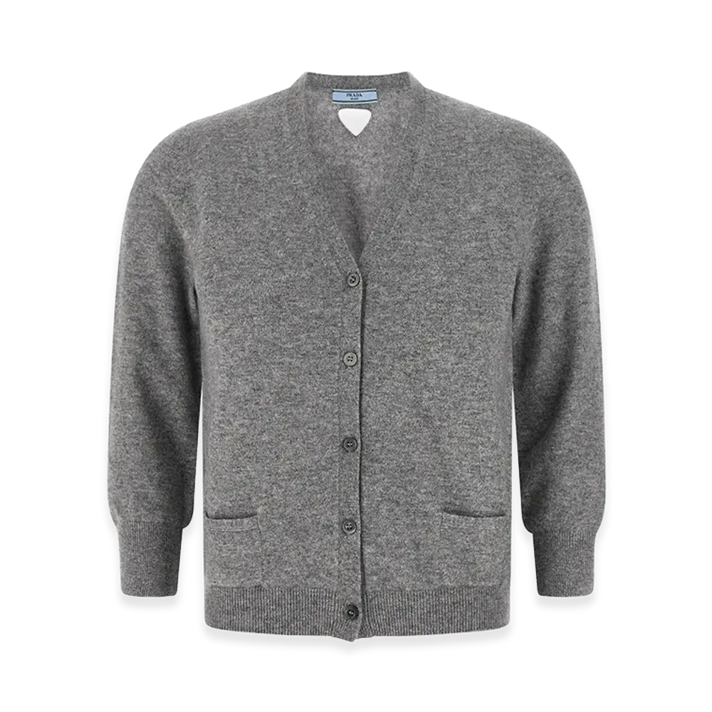PRADA Women's Cashmere Cardigan "Gray"