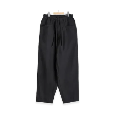 COMOLI Black Drill Tapered Pants "Black"