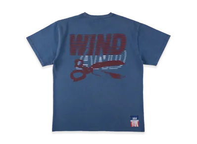 WIND AND SEA x DENHAM Line Halftone Scissors Sulfur Tee "Blue"