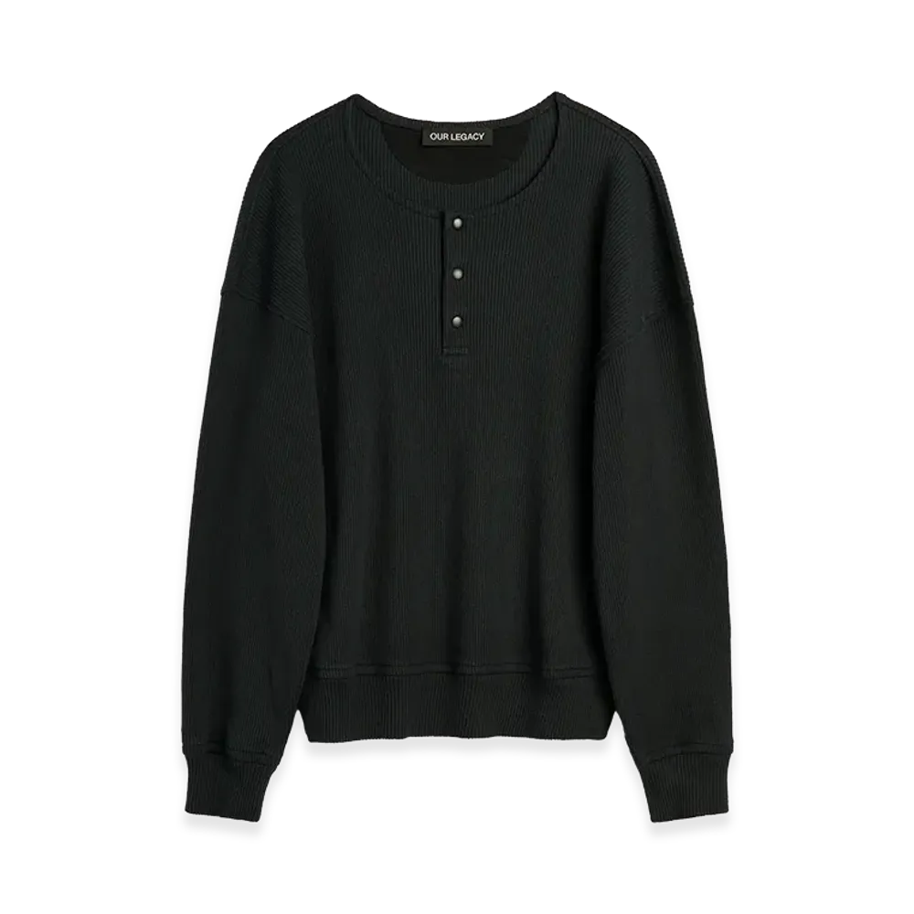OUR LEGACY Ballon Sweatshirt "Furnace Black Beefy Rib"