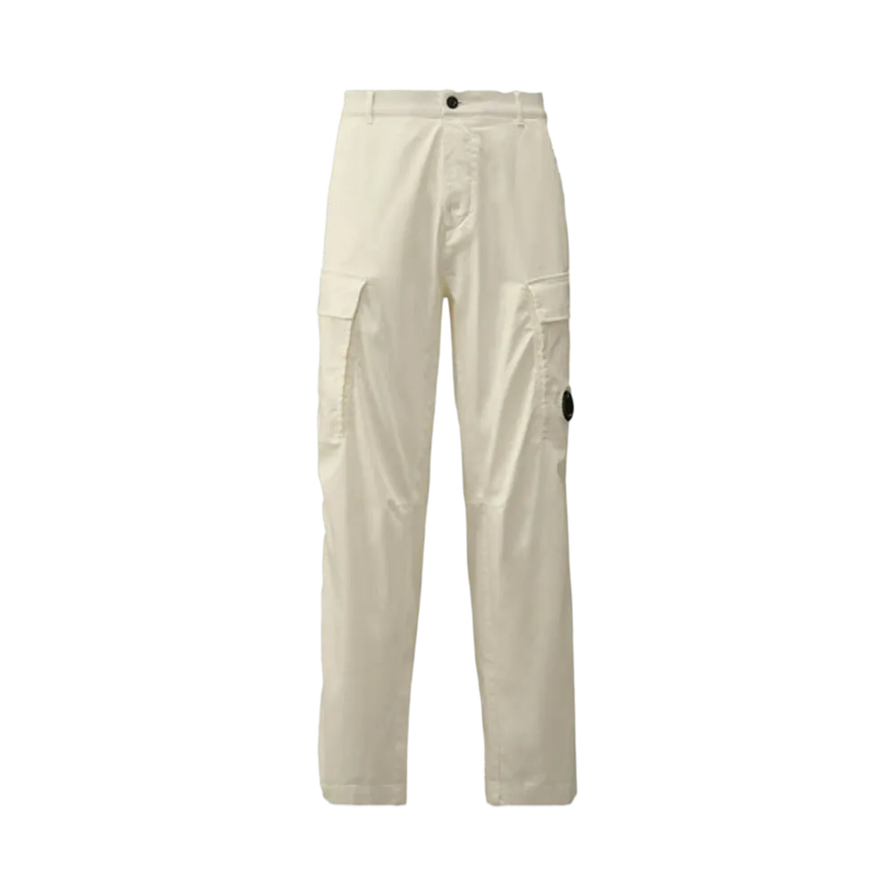 C.P. Company Stretch Sateen Loose Cargo Pants "Gauze White"